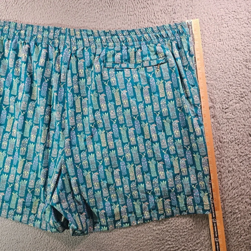 NWT Caribbean Swim Shorts Trunks Men's 4XB Lined Zip Pocket Tribal Cup Green NEW
